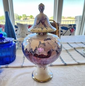LIDDED JAR Purple, blue, silver. Super pretty!